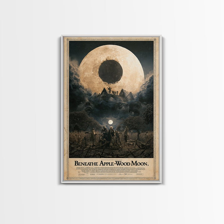 Beneath The Apple-Wood Moon, English Language Horror Movie Poster, Dark Romantic Horror Art, Retro Horror Movie Art, Canvas Print