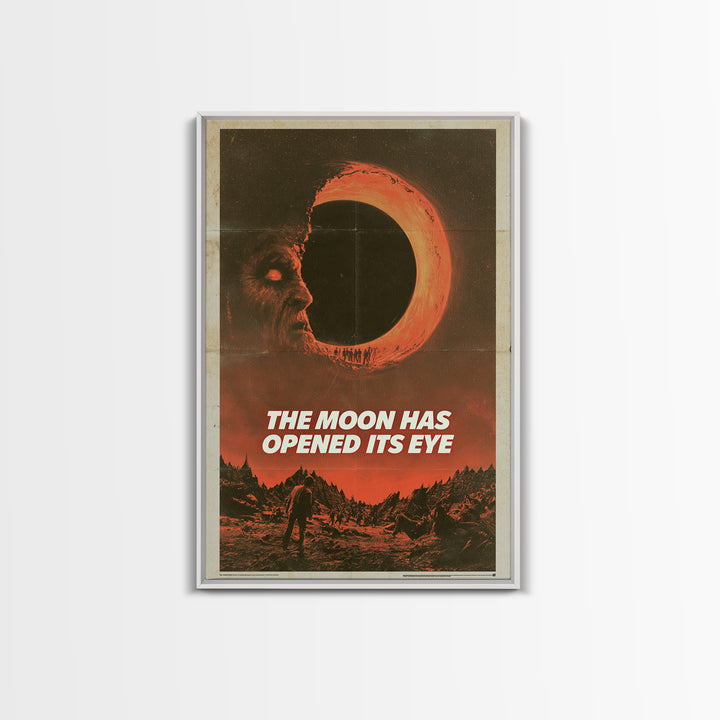 The Moon Has Opened Its Eye, English Language Horror Movie Poster, 1970s Horror Art, Retro Horror Movie Art, Framed Canvas Print