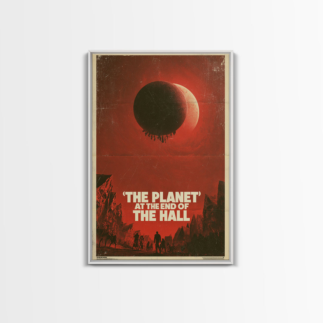 The Planet At The End Of The Hall, English Language Horror Movie Poster, 1970s Horror Art, Gothic Cinema Wall Art, Canvas Print