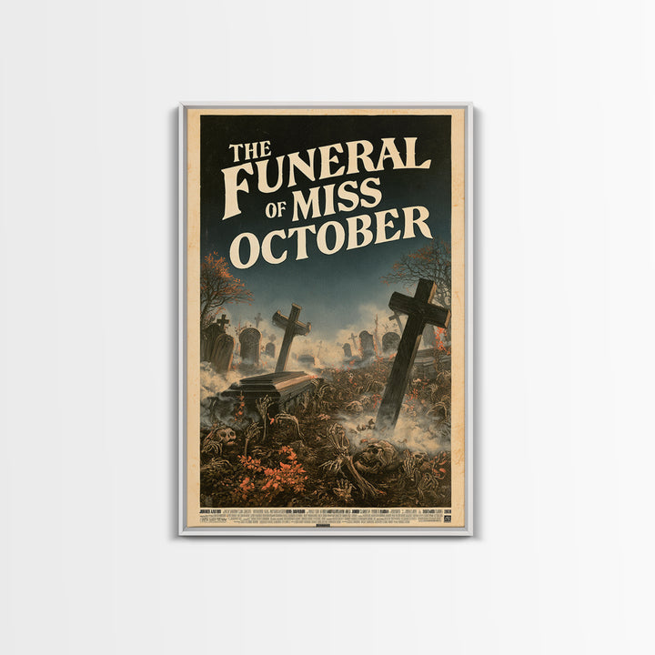 The Funeral Of Miss October, English Language Horror Movie Poster, Stained Glass Gothic Art, Cult Horror Poster, Canvas Print