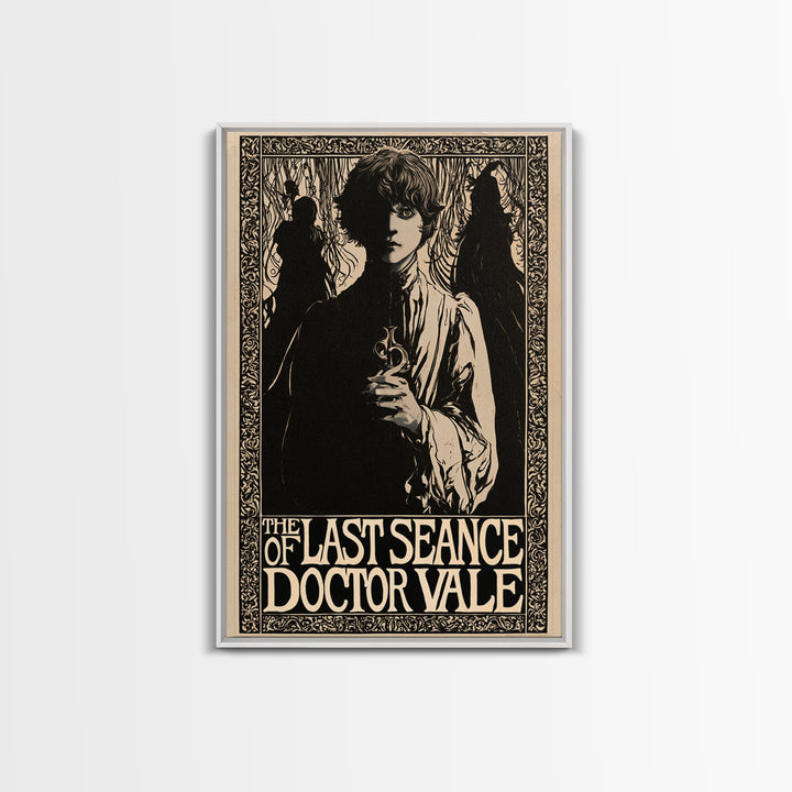 The Last Seance Of Doctor Vale, English Language Horror Movie Poster, Decadent Line Art, Retro Horror Movie Art, Canvas Print