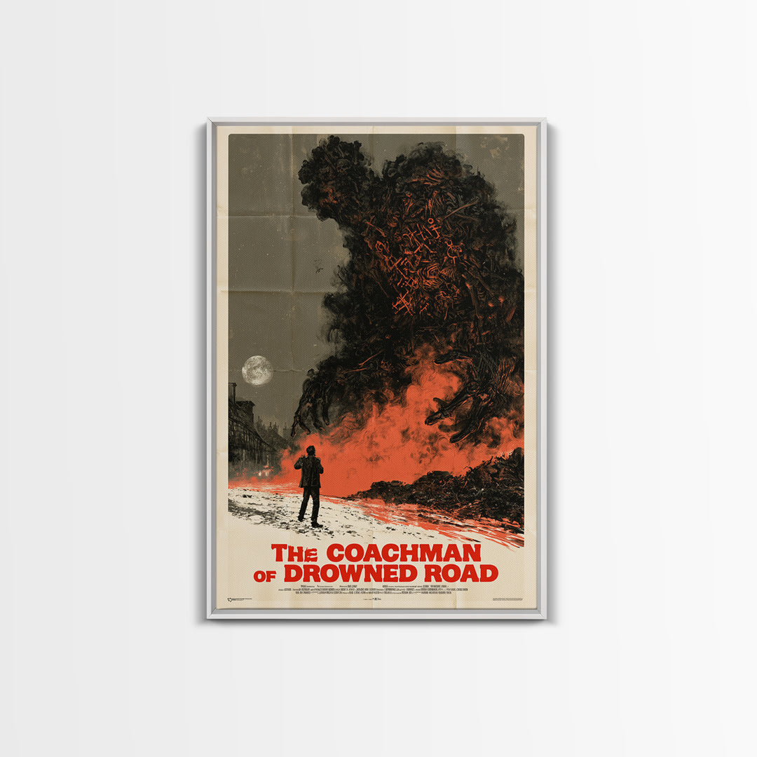 The Coachman Of Drowned Road, English Language Horror Movie Poster, Giallo Horror Art, Classic Monster Poster, Canvas Print