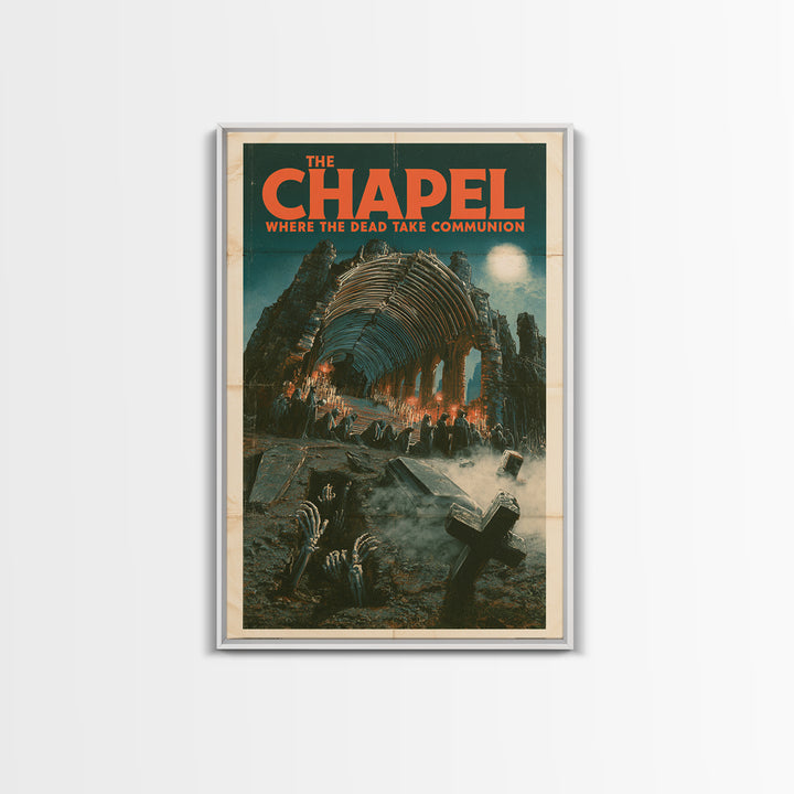 The Chapel Where The Dead Take Communion, English Language Horror Movie Poster, Giallo Horror Art, Classic Monster Poster, Canvas Print