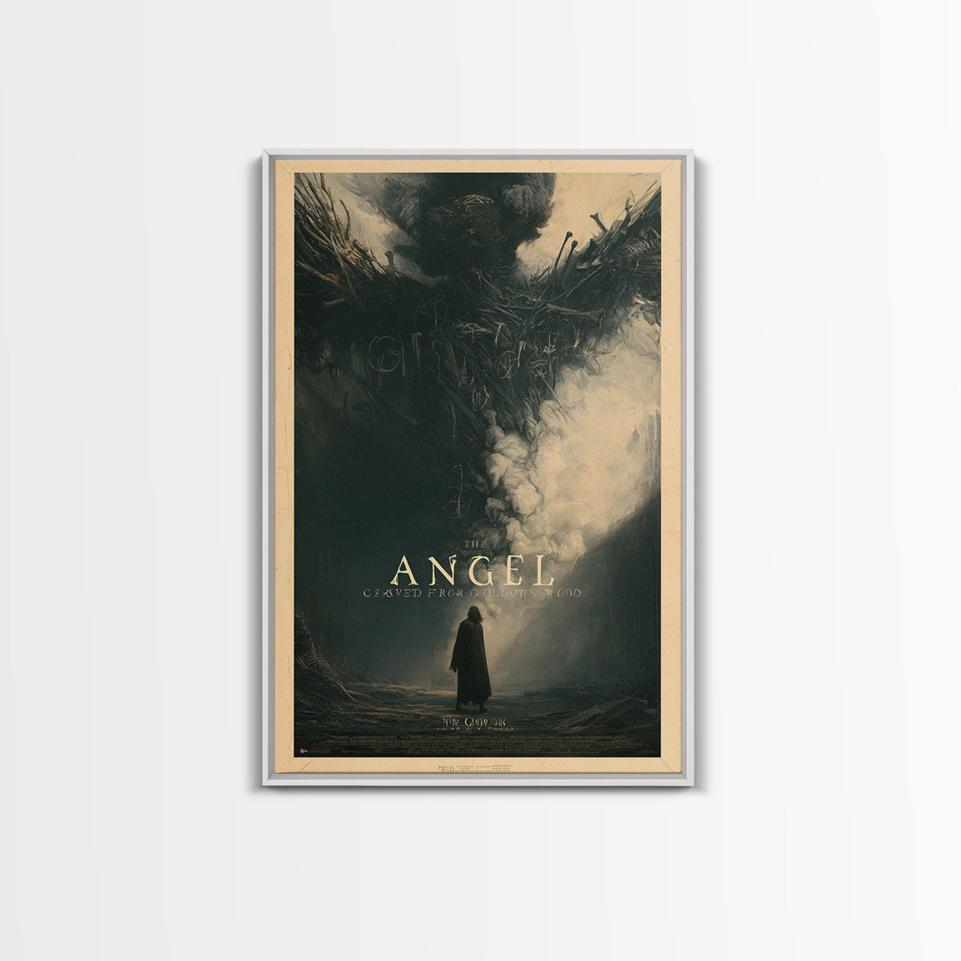 The Angel Carved From Gallows Wood, English Language Horror Movie Poster, Gothic Nightmare Art, Classic Monster Poster, Canvas Print