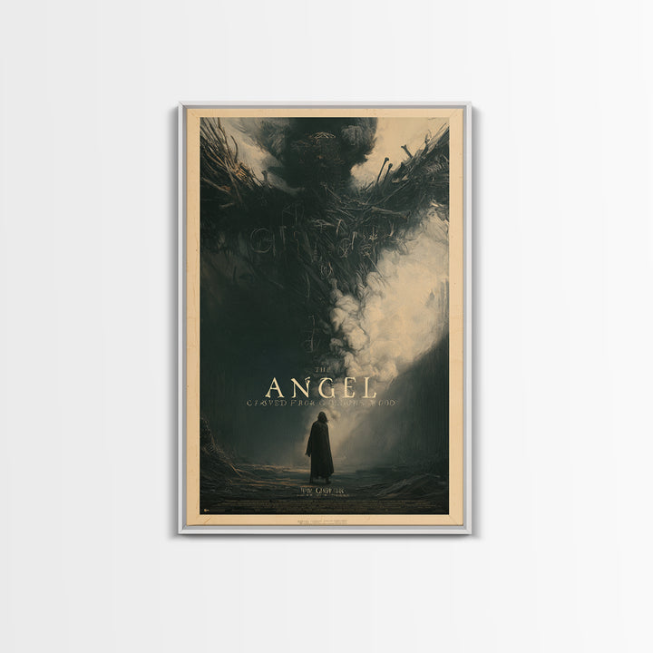 The Angel Carved From Gallows Wood, English Language Horror Movie Poster, Gothic Nightmare Art, Classic Monster Poster, Canvas Print