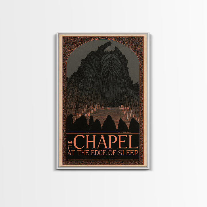The Chapel At The Edge Of Sleep, English Language Horror Movie Poster, Decadent Line Art, Gothic Cinema Wall Art