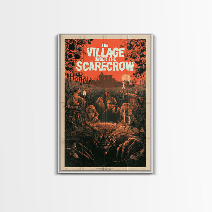 The Village Under The Scarecrow, English Language Horror Movie Poster, 1960s Horror Art, Retro Horror Movie Art, Canvas Print