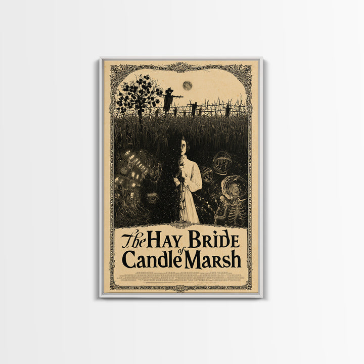 The Hay Bride Of Candle Marsh, English Language Horror Movie Poster, Decadent Line Art, Classic Monster Poster