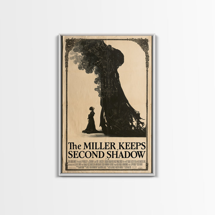 The Miller Keeps A Second Shadow, English Language Horror Movie Poster, Decadent Line Art, Classic Monster Poster, Canvas Print