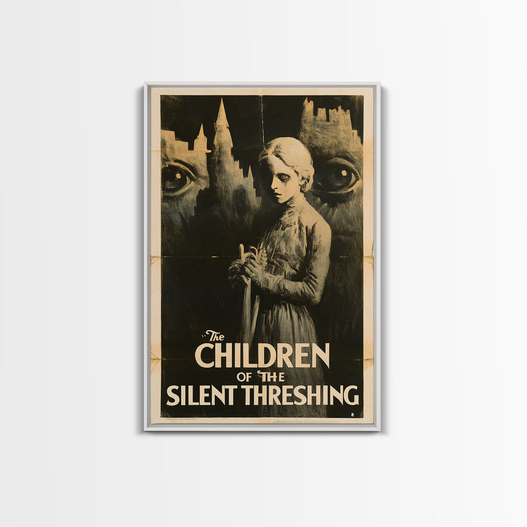 The Children Of The Silent Threshing, English Language Horror Movie Poster, 1930s Horror Art, Retro Horror Movie Art, Canvas Print