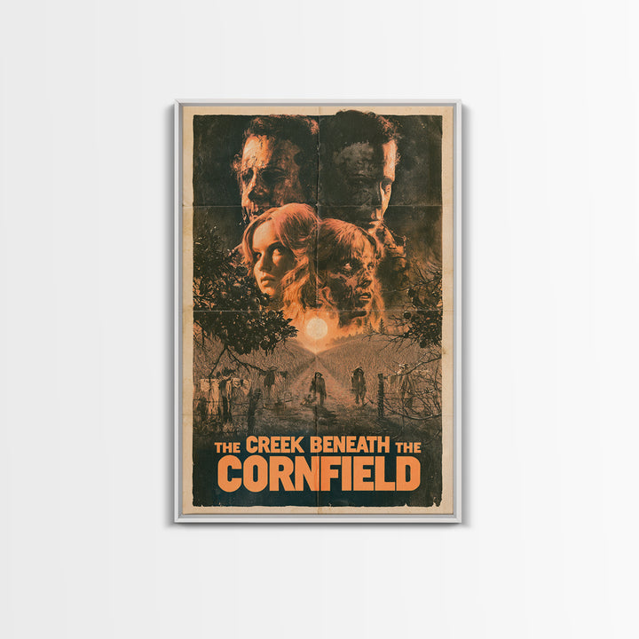 The Creek Beneath The Cornfield, English Language Horror Movie Poster, 1970s Horror Art, Gothic Cinema Wall Art, Canvas Print