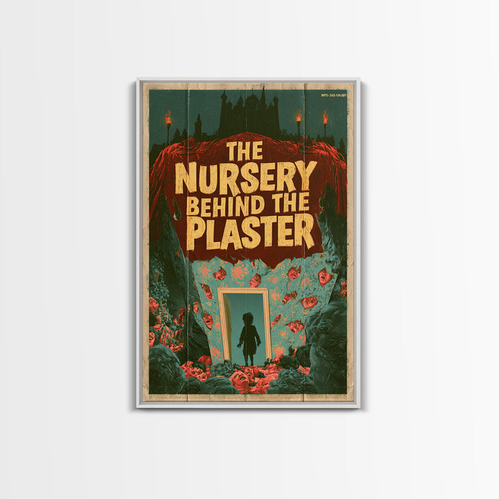The Nursery Behind The Plaster, English Language Horror Movie Poster, 1960s Horror Art, Cult Horror Poster, Framed Canvas Print