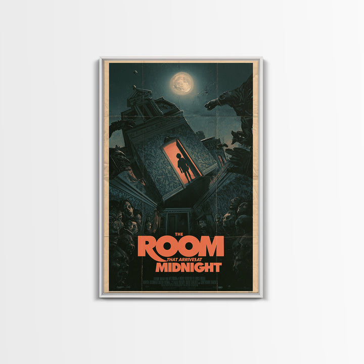 The Room That Arrives At Midnight, English Language Horror Movie Poster, Giallo Horror Art, Retro Horror Movie Art, Canvas Print