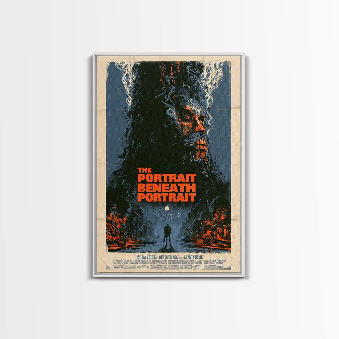 The Portrait Beneath The Portrait, English Language Horror Movie Poster, Giallo Horror Art, Classic Monster Poster, Canvas Print
