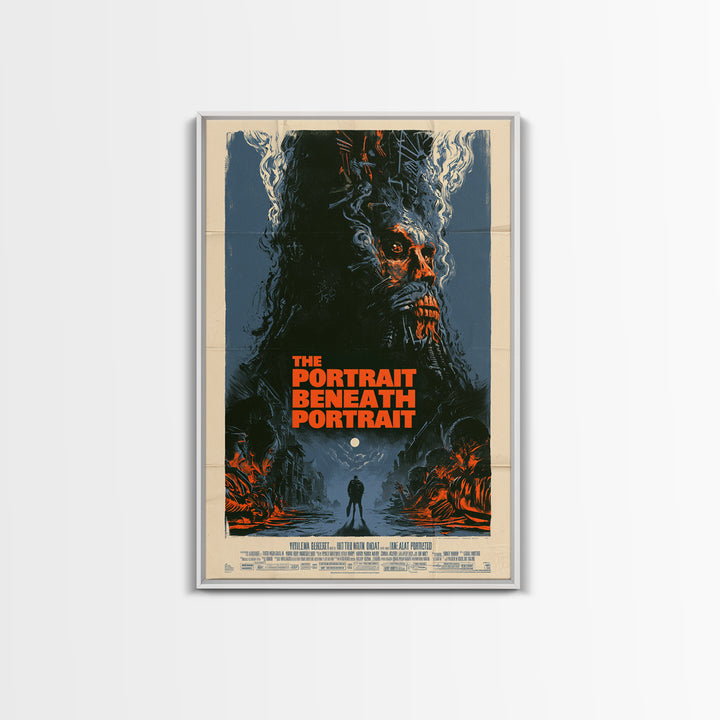The Portrait Beneath The Portrait, English Language Horror Movie Poster, Giallo Horror Art, Classic Monster Poster, Canvas Print