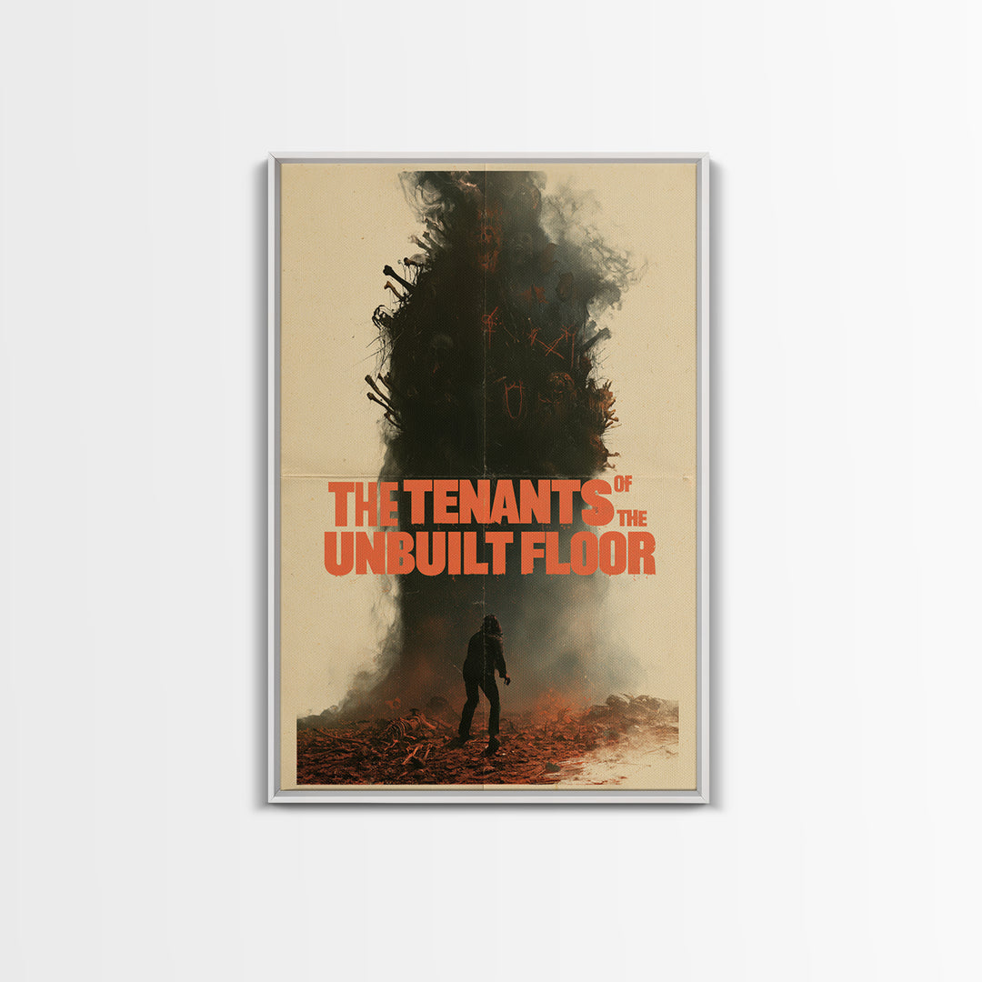 The Tenants Of The Unbuilt Floor, English Language Horror Movie Poster, 1970s Horror Art, Cult Horror Poster, Framed Canvas Print