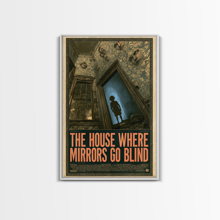 The House Where Mirrors Go Blind, English Language Horror Movie Poster, Gothic Nightmare Art, Gothic Cinema Wall Art, Horror Wall Decor