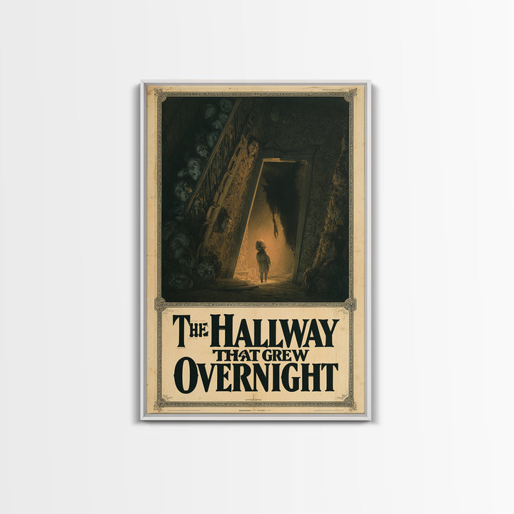 The Hallway That Grew Overnight, English Language Horror Movie Poster, Gothic Nightmare Art, Gothic Cinema Wall Art, Canvas Print