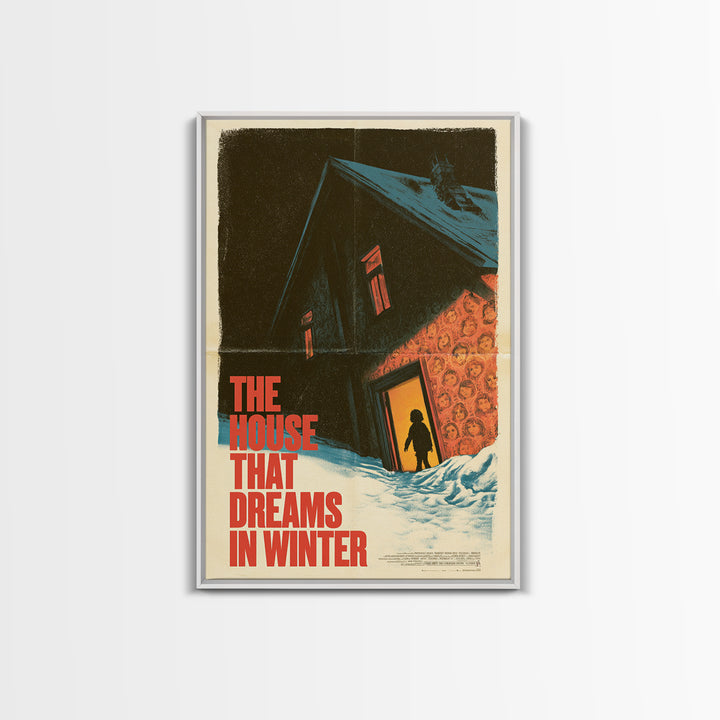 The House That Dreams In Winter, English Language Horror Movie Poster, 1970s Horror Art, Retro Horror Movie Art, Framed Canvas Print