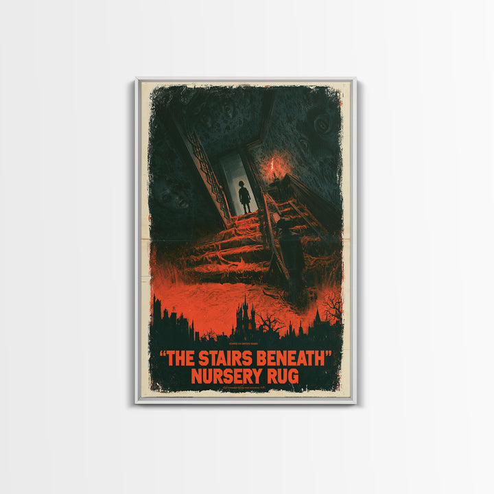 The Stairs Beneath The Nursery Rug, English Language Horror Movie Poster, 1960s Horror Art, Gothic Cinema Wall Art, Canvas Print