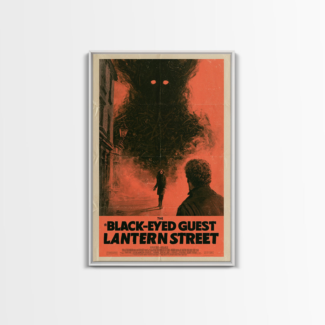 The Black-Eyed Guest Of Lantern Street, English Language Horror Movie Poster, 1970s Horror Art, Cult Horror Poster, Canvas Print