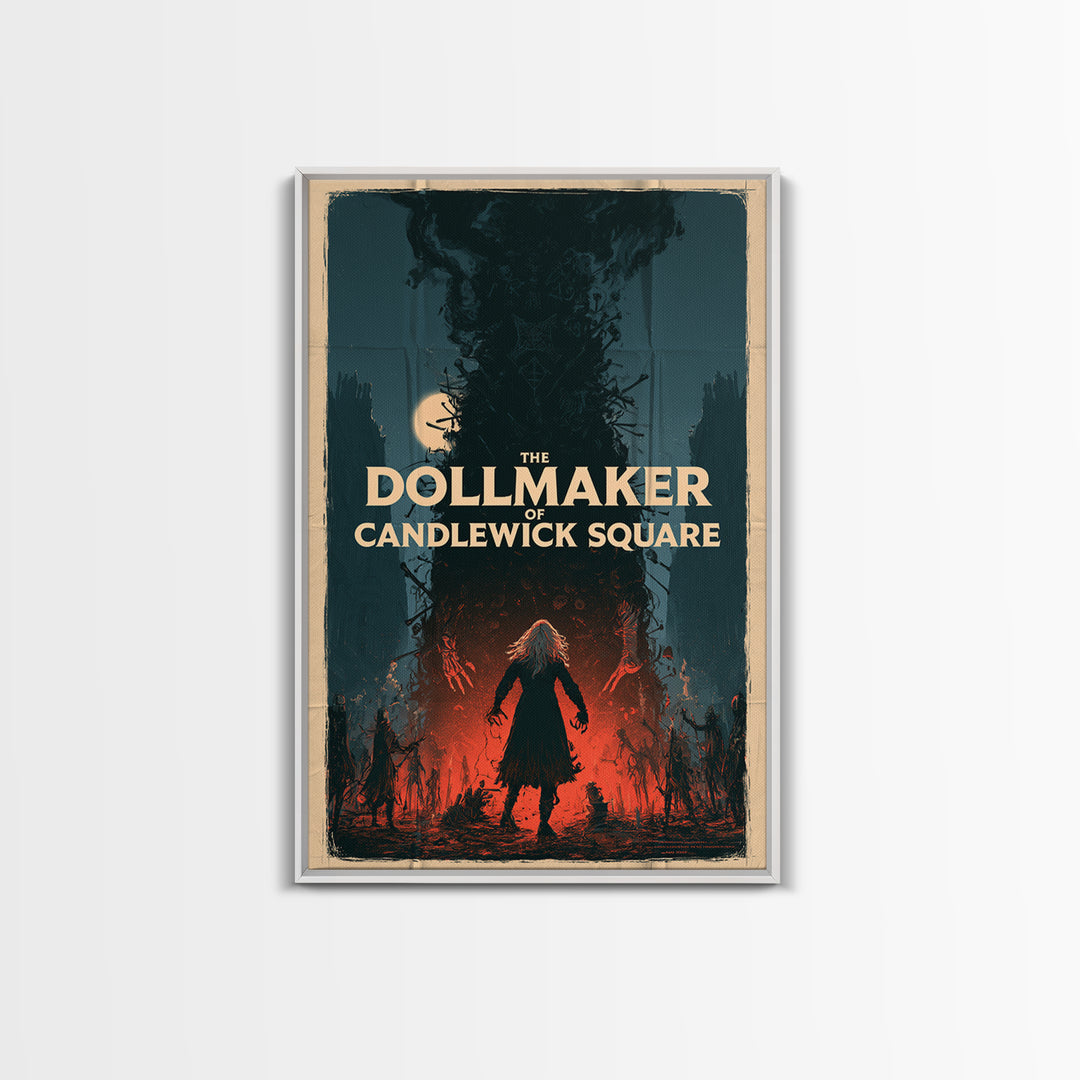 The Dollmaker Of Candlewick Square, English Language Horror Movie Poster, Giallo Horror Art, Classic Monster Poster, Canvas Print