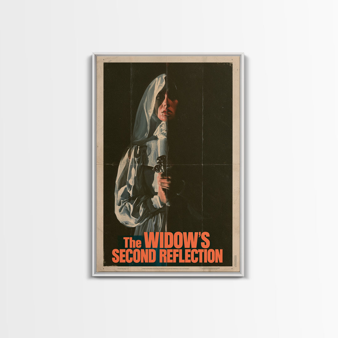 The Widow'S Second Reflection, English Language Horror Movie Poster, 1970s Horror Art, Classic Monster Poster, Canvas Print