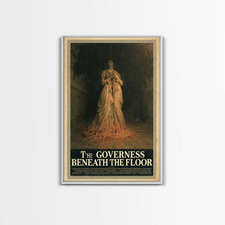 The Governess Beneath The Floor, English Language Horror Movie Poster, Gothic Nightmare Art, Classic Monster Poster, Horror Wall Decor