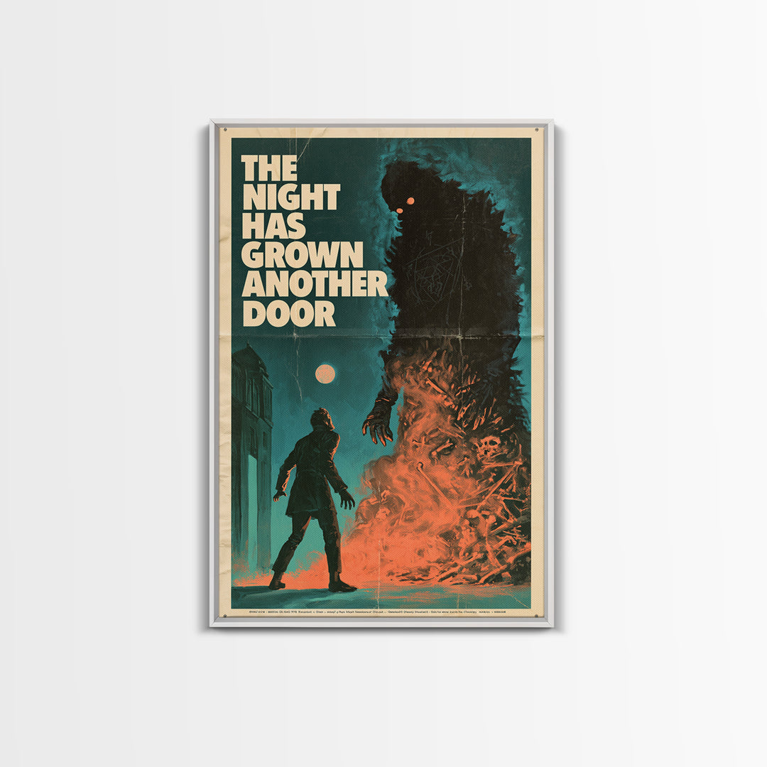 The Night Has Grown Another Door, English Language Horror Movie Poster, Giallo Horror Art, Cult Horror Poster, Framed Canvas Print