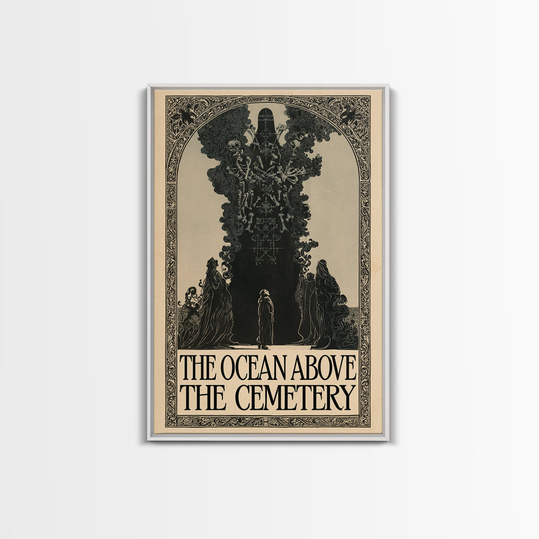 The Ocean Above The Cemetery, English Language Horror Movie Poster, Decadent Line Art, Classic Monster Poster, Horror Wall Decor