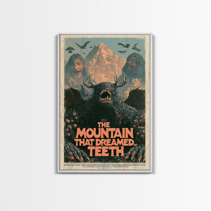 The Mountain That Dreamed Of Teeth, English Language Horror Movie Poster, 1970s Horror Art, Gothic Cinema Wall Art, Canvas Print