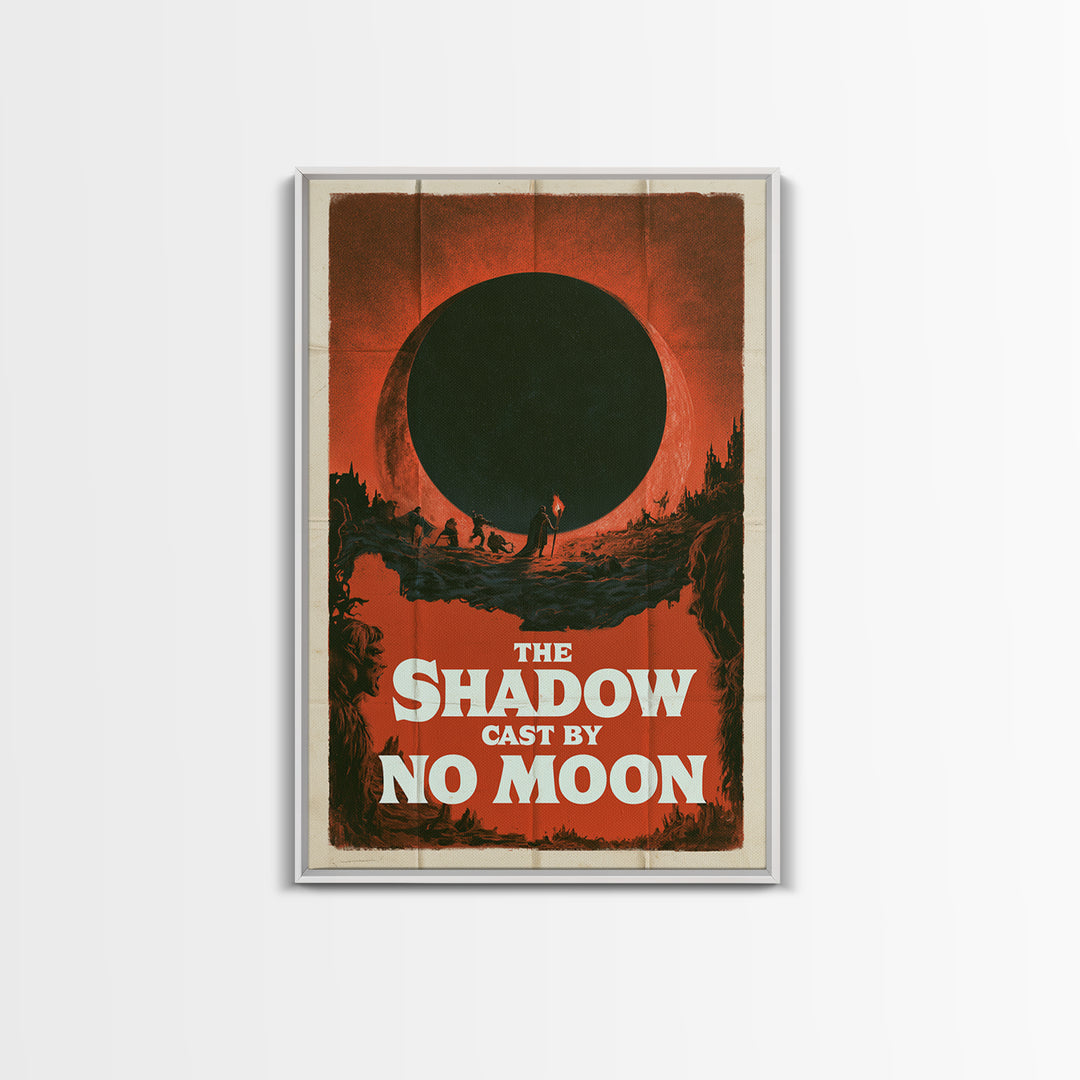 The Shadow Cast By No Moon, English Language Horror Movie Poster, 1960s Horror Art, Retro Horror Movie Art, Framed Canvas Print