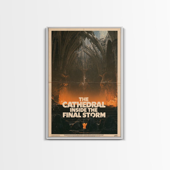 The Cathedral Inside The Final Storm, English Language Horror Movie Poster, 1970s Horror Art, Classic Monster Poster, Framed Canvas Print