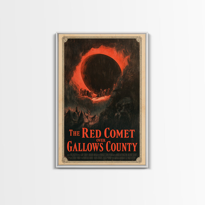 The Red Comet Over Gallows County, English Language Horror Movie Poster, Dark Romantic Horror Art, Retro Horror Movie Art