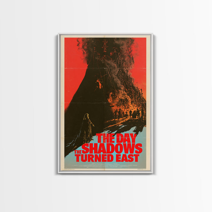 The Day The Shadows Turned East, English Language Horror Movie Poster, 1970s Horror Art, Cult Horror Poster, Framed Canvas Print