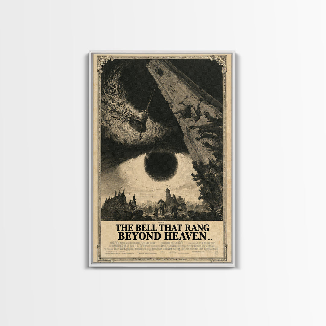 The Bell That Rang Beyond Heaven, English Language Horror Movie Poster, Gothic Engraving Art, Gothic Cinema Wall Art, Horror Wall Decor