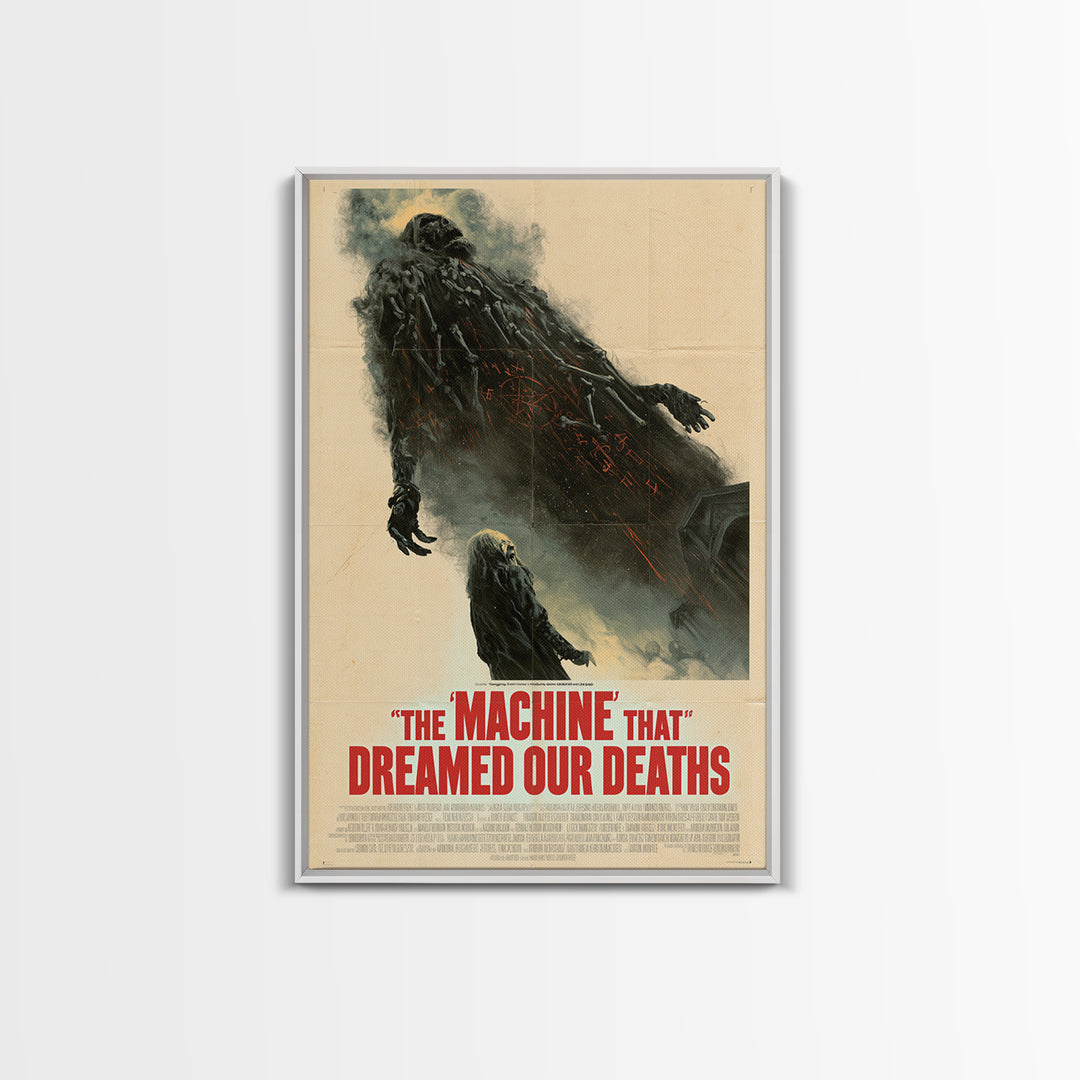 The Machine That Dreamed Our Deaths, English Language Horror Movie Poster, Giallo Horror Art, Cult Horror Poster, Canvas Print
