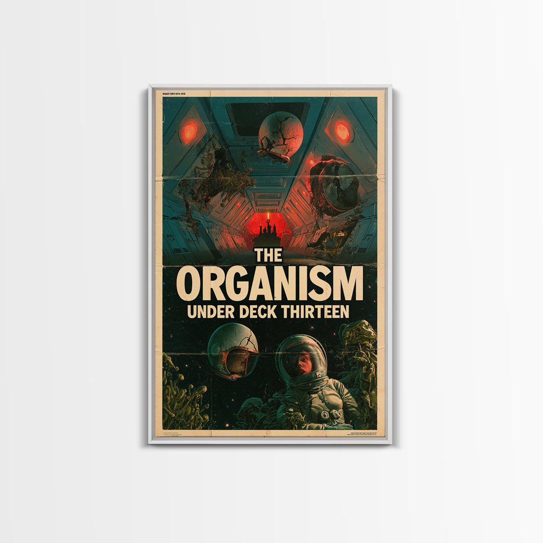 The Organism Under Deck Thirteen, English Language Horror Movie Poster, 1960s Horror Art, Cult Horror Poster, Canvas Print