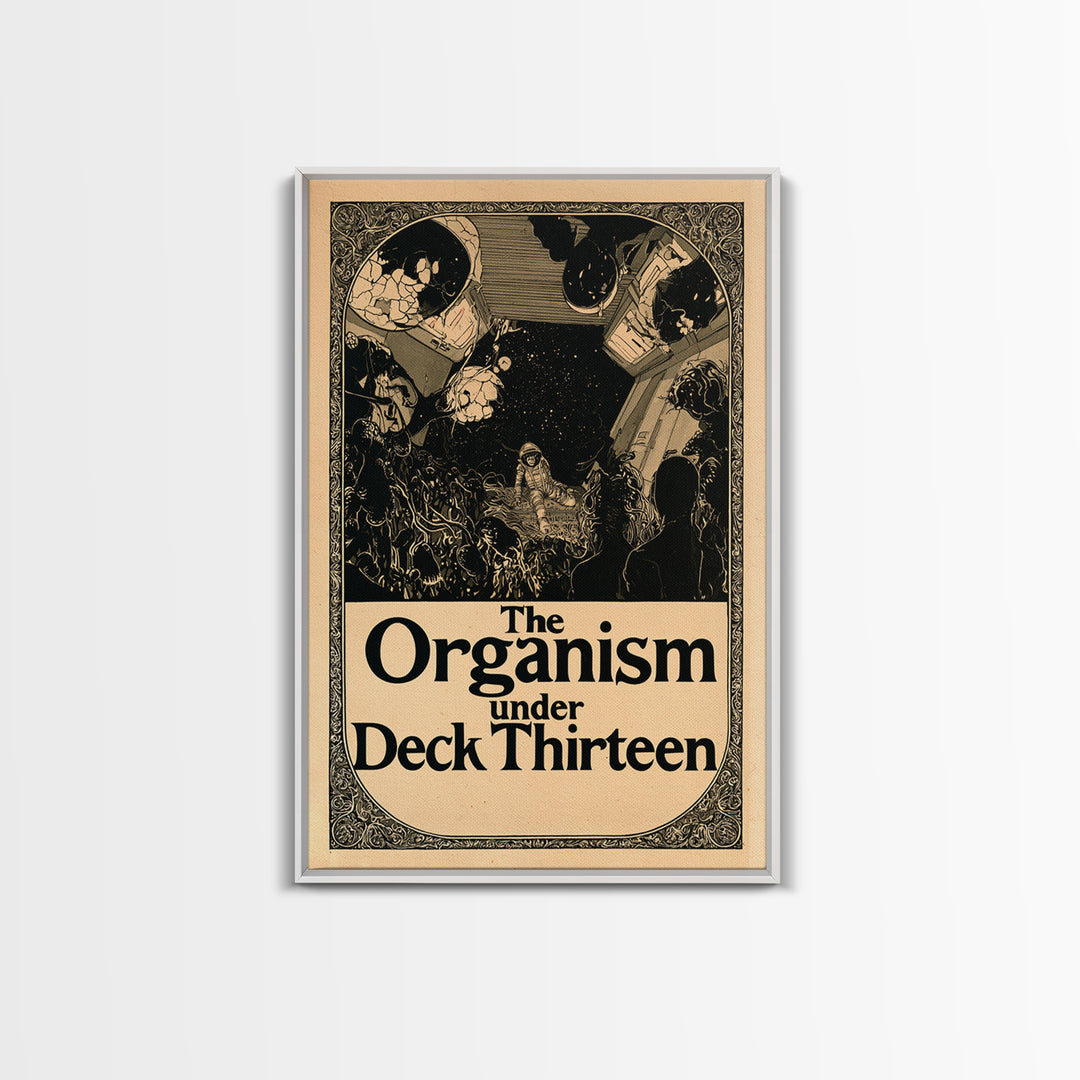 The Organism Under Deck Thirteen, English Language Horror Movie Poster, Decadent Line Art, Classic Monster Poster