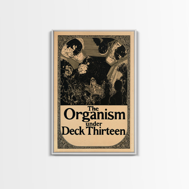 The Organism Under Deck Thirteen, English Language Horror Movie Poster, Decadent Line Art, Classic Monster Poster