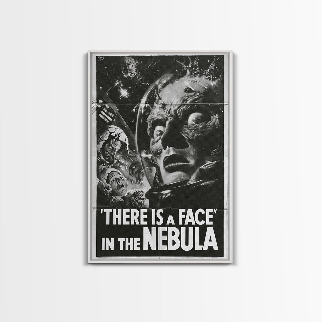 There Is A Face In The Nebula, English Language Horror Movie Poster, 1930s Horror Art, Classic Monster Poster, Canvas Print