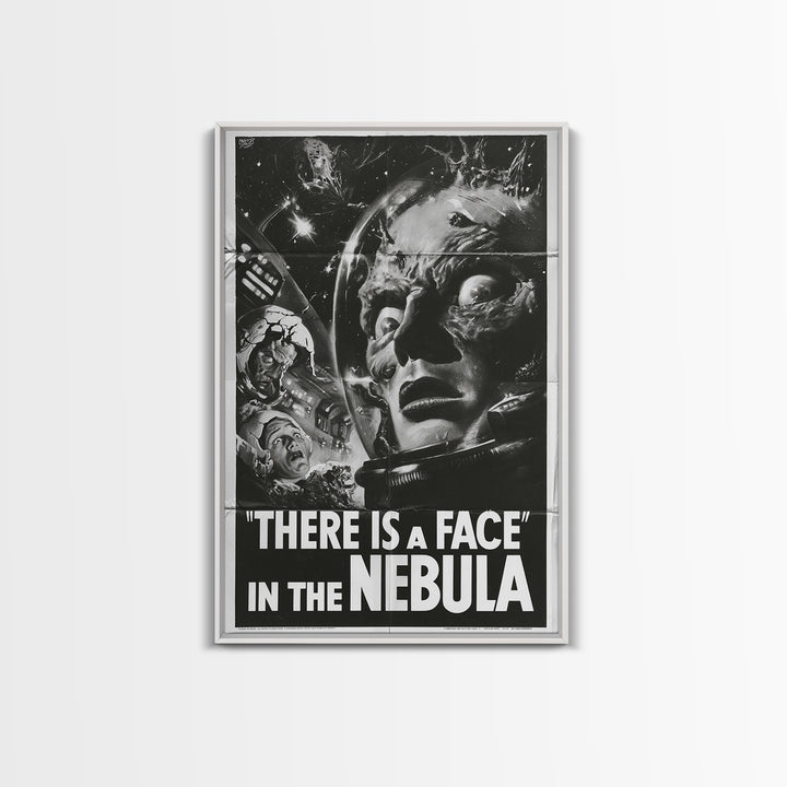 There Is A Face In The Nebula, English Language Horror Movie Poster, 1930s Horror Art, Classic Monster Poster, Canvas Print