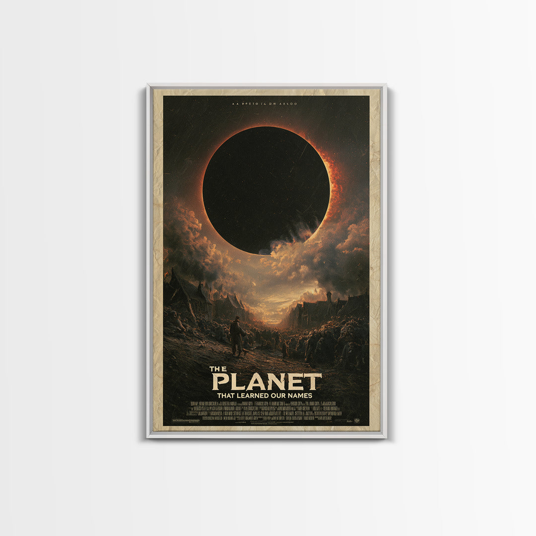 The Planet That Learned Our Names, English Language Horror Movie Poster, Dark Romantic Horror Art, Classic Monster Poster