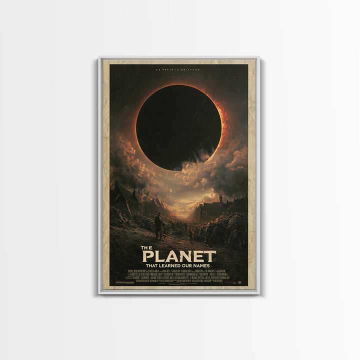 The Planet That Learned Our Names, English Language Horror Movie Poster, Dark Romantic Horror Art, Classic Monster Poster