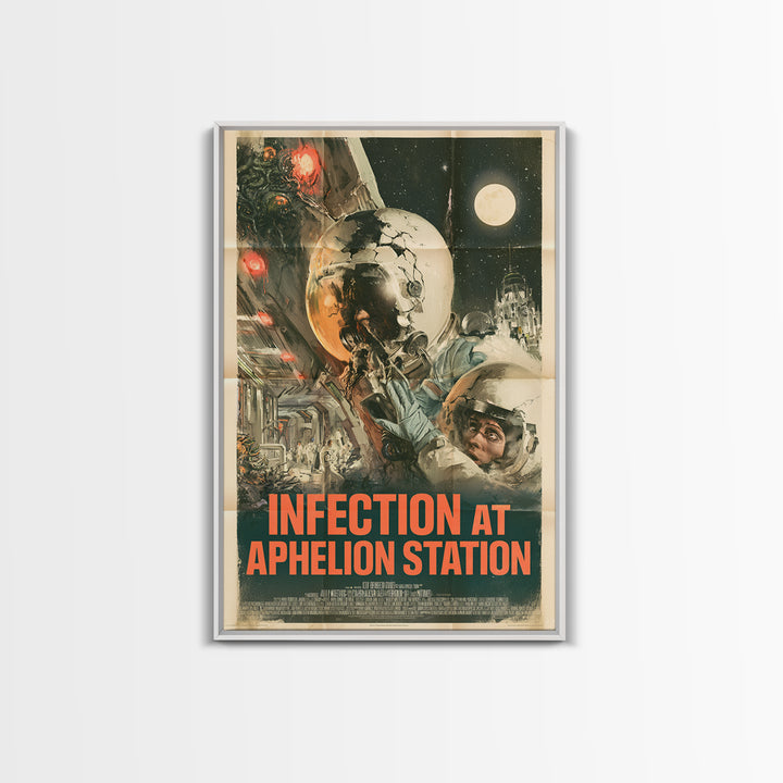 Infection At Aphelion Station, English Language Horror Movie Poster, Giallo Horror Art, Gothic Cinema Wall Art, Canvas Print