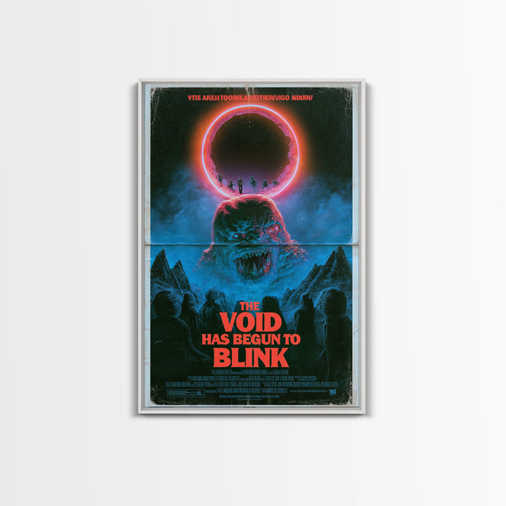 The Void Has Begun To Blink, English Language Horror Movie Poster, 1980s Vhs Nightmare Cover Inspired Art, Cult Horror Poster, Canvas Print