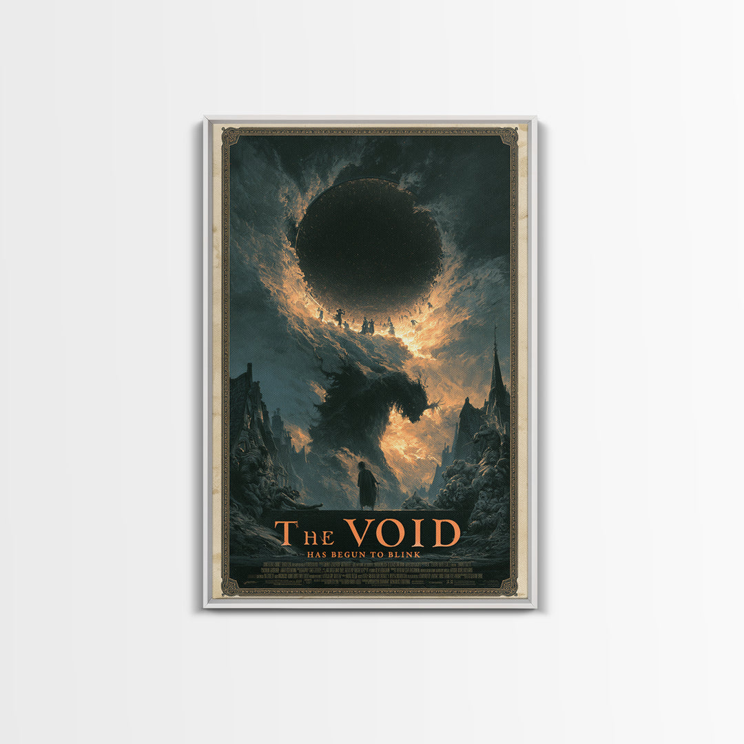 The Void Has Begun To Blink, English Language Horror Movie Poster, Gothic Nightmare Art, Cult Horror Poster, Canvas Print