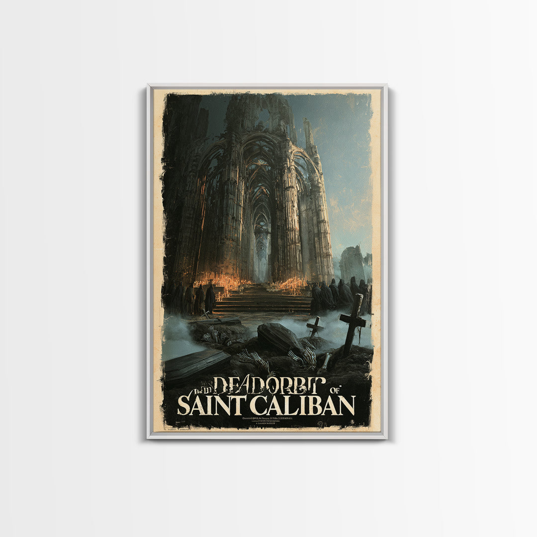 The Dead Orbit Of Saint Caliban, English Language Horror Movie Poster, Gothic Nightmare Art, Gothic Cinema Wall Art, Canvas Print