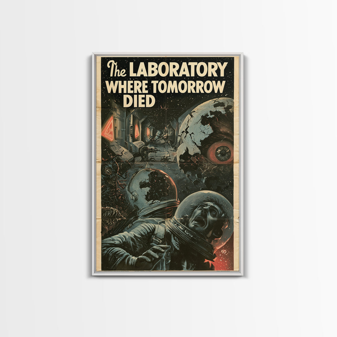 The Laboratory Where Tomorrow Died, English Language Horror Movie Poster, 1930s Horror Art, Gothic Cinema Wall Art, Canvas Print