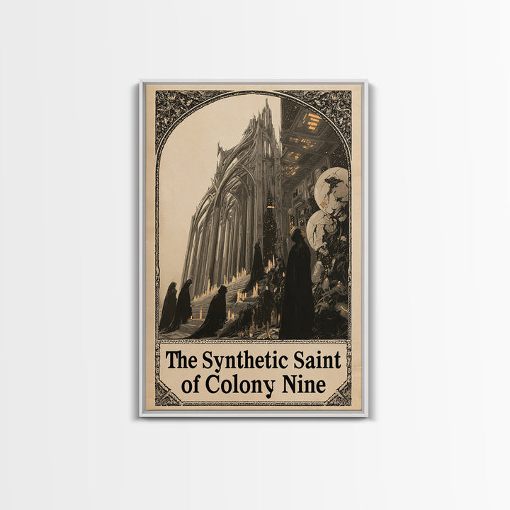 The Synthetic Saint Of Colony Nine, English Language Horror Movie Poster, Decadent Line Art, Gothic Cinema Wall Art